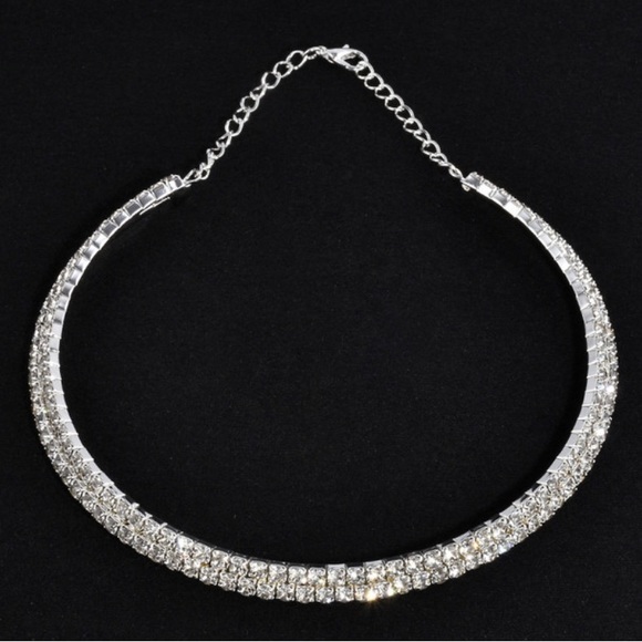 Rhinestone Choker Necklaces Torques Collar Women Statement Jewelry Girl - Picture 1 of 5
